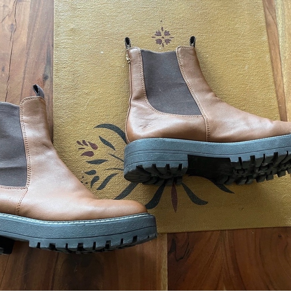 Sam Edelman Waterproof Laguna Chelsea Boots in Brown Leather